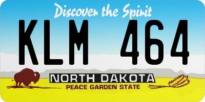 ND license plate KLM464
