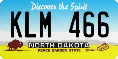 ND license plate KLM466