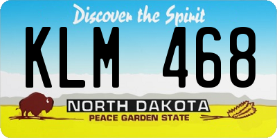 ND license plate KLM468