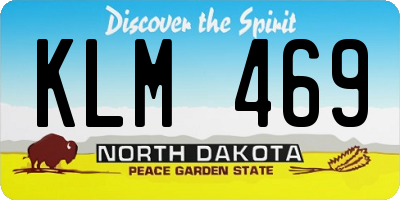 ND license plate KLM469