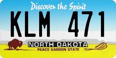 ND license plate KLM471