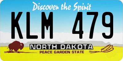 ND license plate KLM479