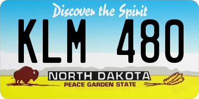 ND license plate KLM480