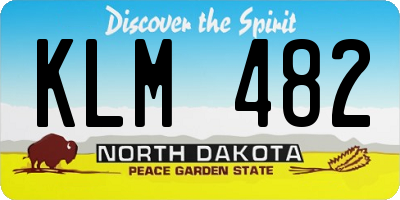 ND license plate KLM482