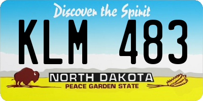 ND license plate KLM483