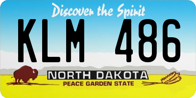 ND license plate KLM486