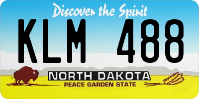 ND license plate KLM488