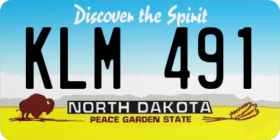ND license plate KLM491