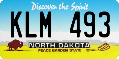 ND license plate KLM493