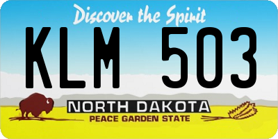 ND license plate KLM503