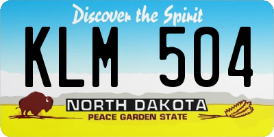 ND license plate KLM504