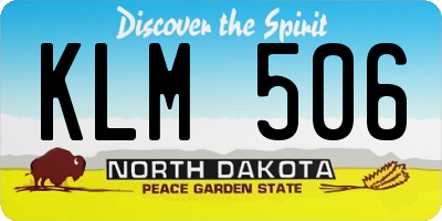 ND license plate KLM506