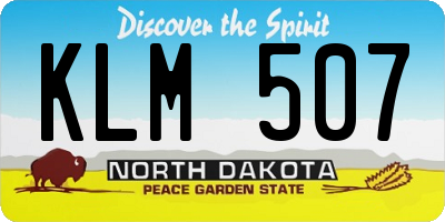ND license plate KLM507