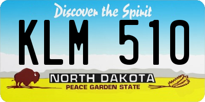 ND license plate KLM510