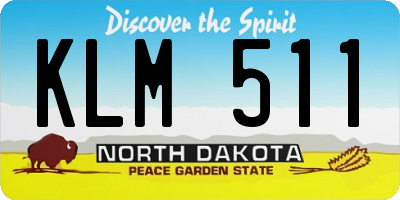 ND license plate KLM511
