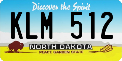 ND license plate KLM512