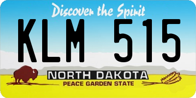 ND license plate KLM515