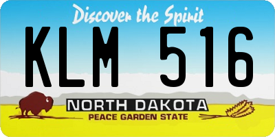 ND license plate KLM516