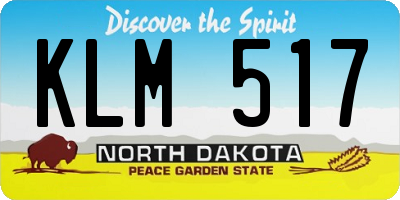 ND license plate KLM517