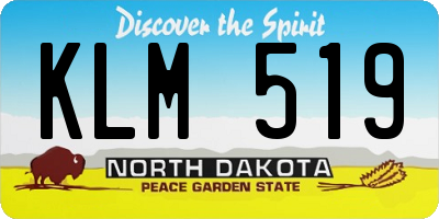 ND license plate KLM519