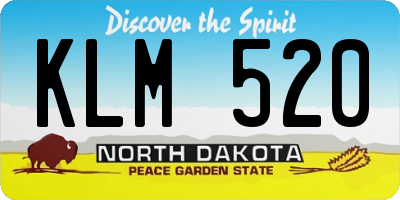 ND license plate KLM520