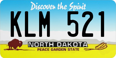 ND license plate KLM521