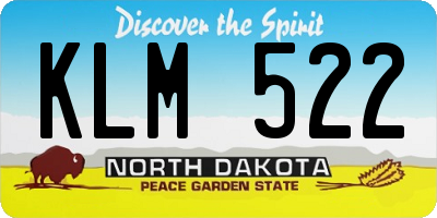 ND license plate KLM522