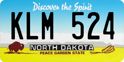 ND license plate KLM524