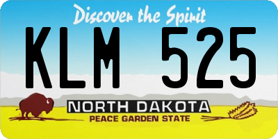 ND license plate KLM525