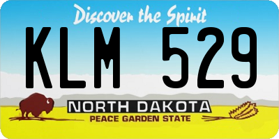 ND license plate KLM529