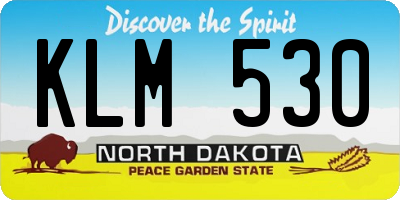 ND license plate KLM530