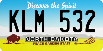 ND license plate KLM532
