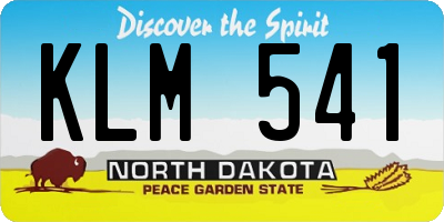 ND license plate KLM541