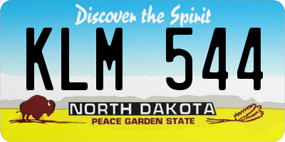 ND license plate KLM544