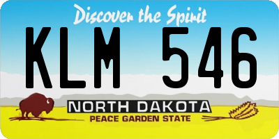 ND license plate KLM546