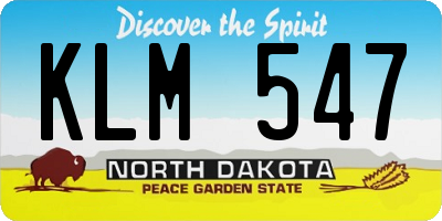 ND license plate KLM547