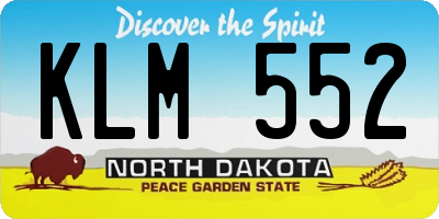 ND license plate KLM552