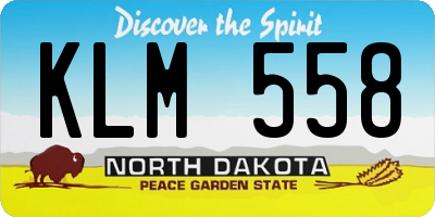 ND license plate KLM558