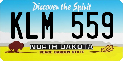 ND license plate KLM559