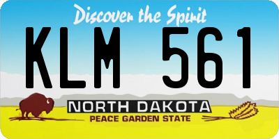 ND license plate KLM561