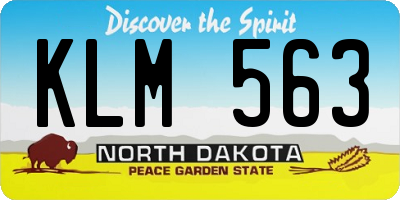 ND license plate KLM563