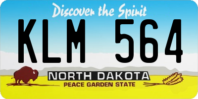 ND license plate KLM564