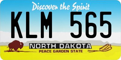 ND license plate KLM565