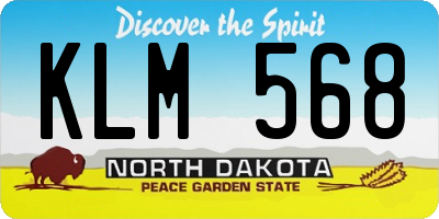 ND license plate KLM568