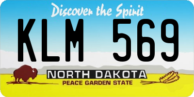 ND license plate KLM569