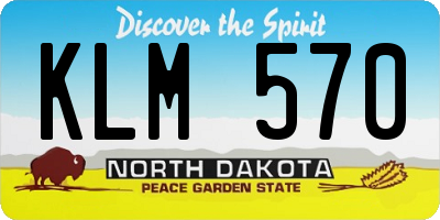 ND license plate KLM570