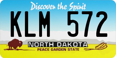 ND license plate KLM572
