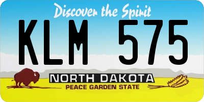 ND license plate KLM575