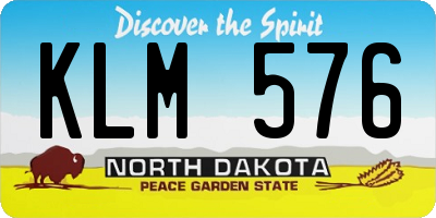 ND license plate KLM576