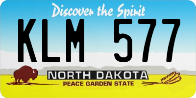 ND license plate KLM577